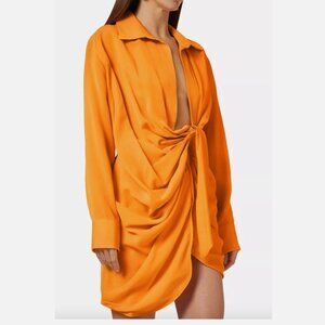 Jacquemus La Robe Bahia Shirt Dress Orange Size 00 (32)